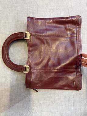 Vintage Phillippe Burgundy Oxblood Leather Satchel Handbag